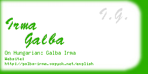 irma galba business card